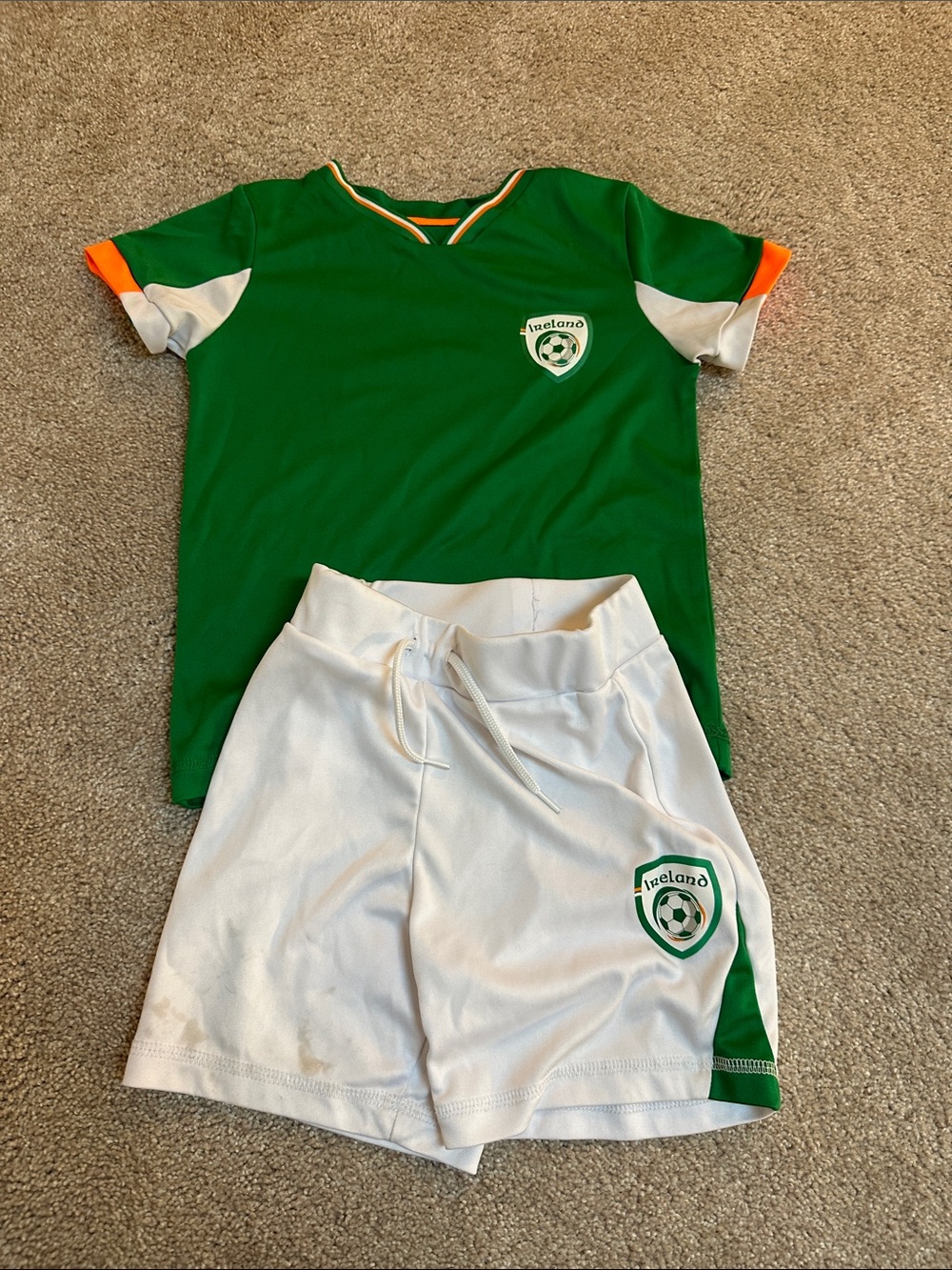 Ireland Green & White Soccer Kids Top and Shorts Set